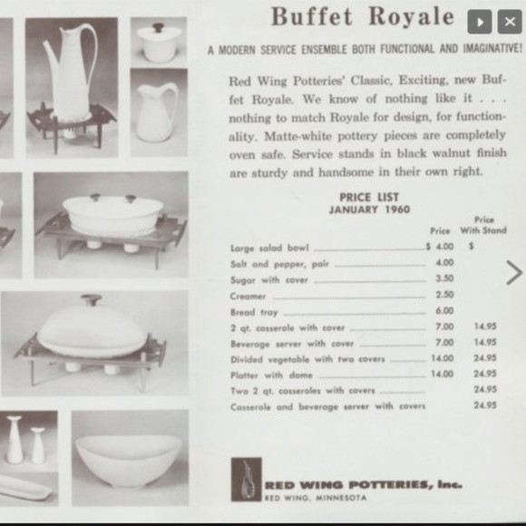 60s Large Salad Bowl Serving Dish Atomic Space Age Design By Red Wing USA - Picture 12 of 12